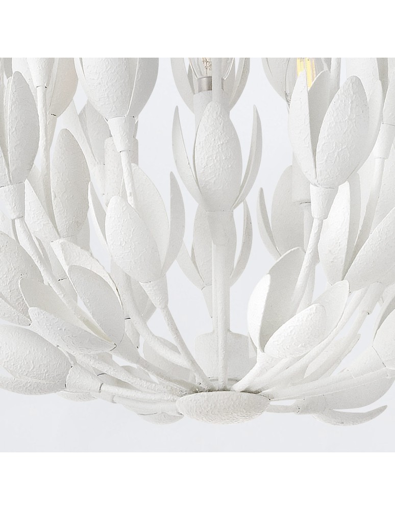 Quintiesse Lampa wisząca Flora 3 źródła światła Tynk strukturalny Elstead Lighting QN-FLORA3-WHT