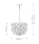 Quintiesse Lampa wisząca Flora 3 źródła światła Tynk strukturalny Elstead Lighting QN-FLORA3-WHT