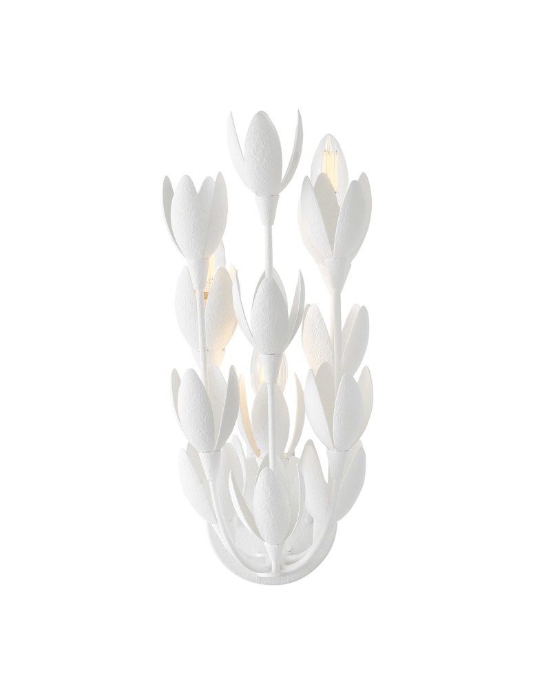 Quintiesse Kinkiet Flora 3 źródła światła Tynk strukturalny Elstead Lighting QN-FLORA-3W-WHT
