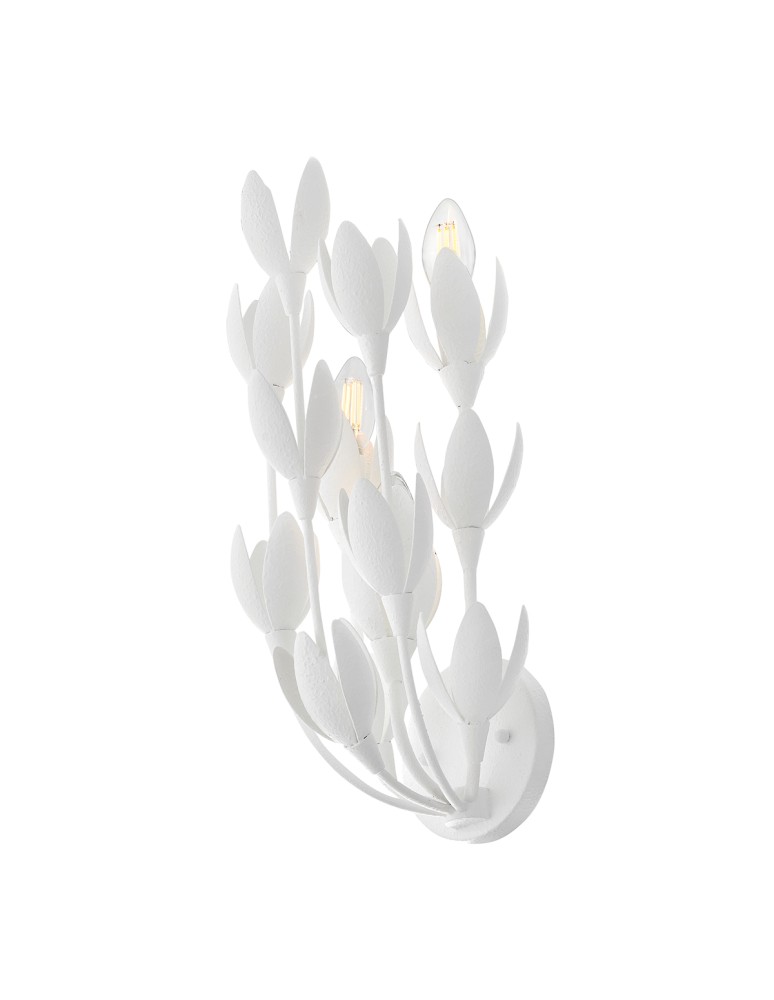 Quintiesse Kinkiet Flora 3 źródła światła Tynk strukturalny Elstead Lighting QN-FLORA-3W-WHT