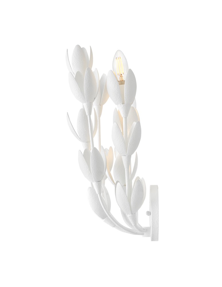 Quintiesse Kinkiet Flora 3 źródła światła Tynk strukturalny Elstead Lighting QN-FLORA-3W-WHT