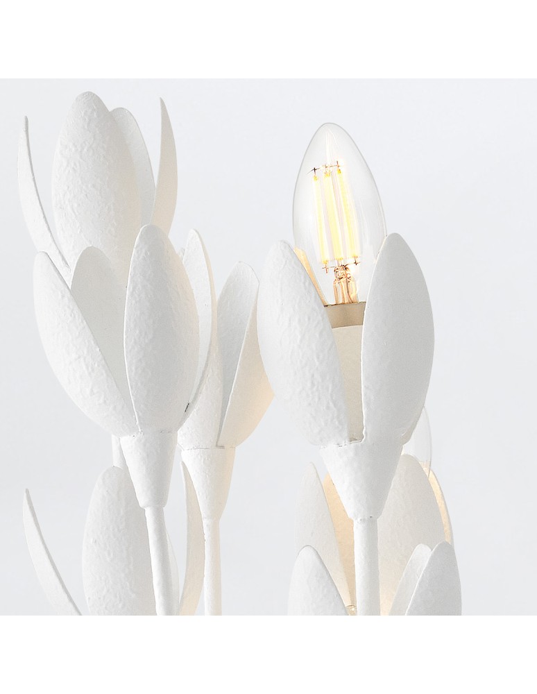 Quintiesse Kinkiet Flora 3 źródła światła Tynk strukturalny Elstead Lighting QN-FLORA-3W-WHT
