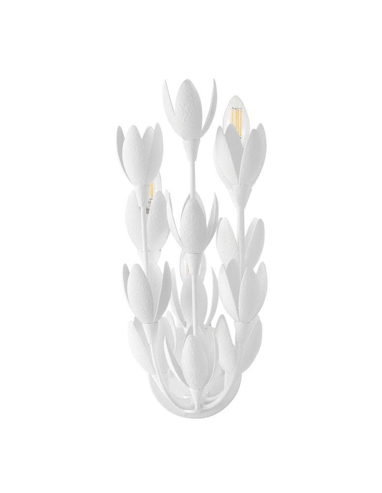 Quintiesse Kinkiet Flora 3 źródła światła Tynk strukturalny Elstead Lighting QN-FLORA-3W-WHT