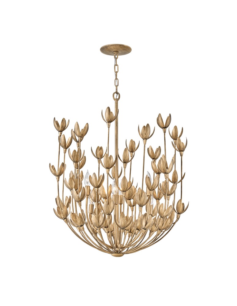Quintiesse Żyrandol Flora 6 źródeł światła Oksydowane złoto Elstead Lighting QN-FLORA6-GD