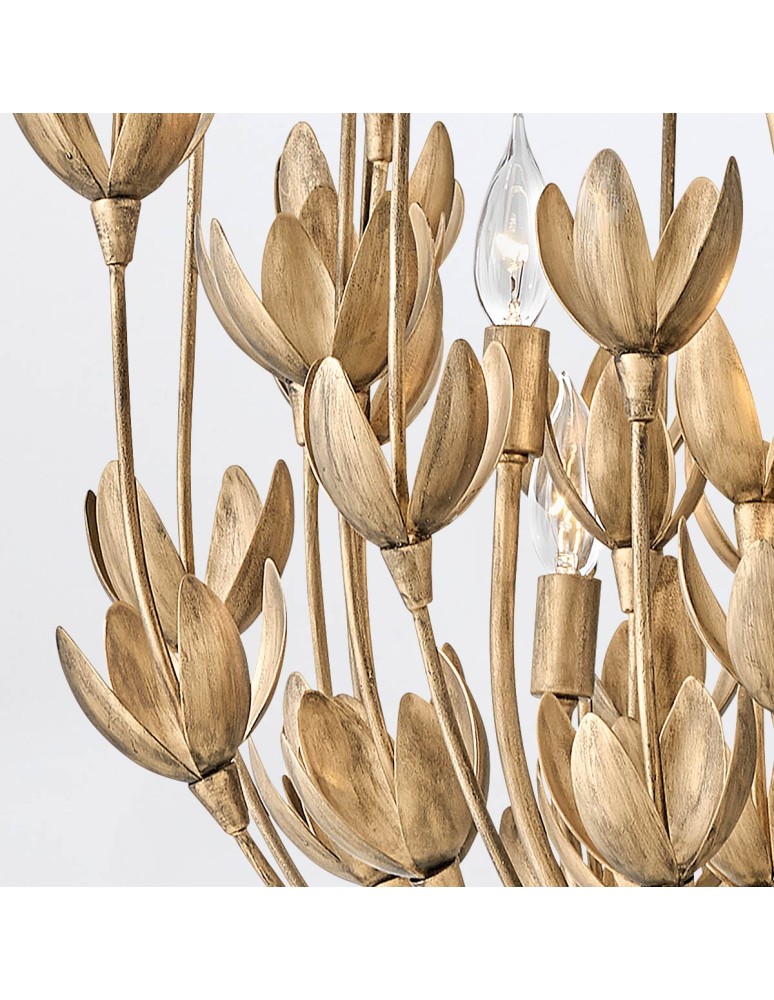 Quintiesse Żyrandol Flora 6 źródeł światła Oksydowane złoto Elstead Lighting QN-FLORA6-GD
