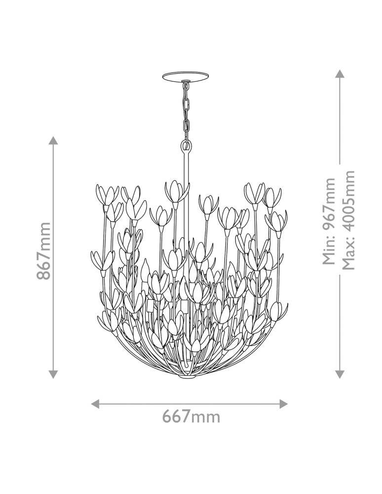 Quintiesse Żyrandol Flora 6 źródeł światła Oksydowane złoto Elstead Lighting QN-FLORA6-GD