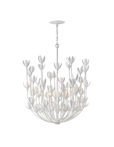 Quintiesse Żyrandol Flora 6 źródeł światła Tynk strukturalny Elstead Lighting QN-FLORA6-WHT