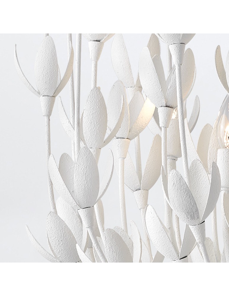 Quintiesse Żyrandol Flora 6 źródeł światła Tynk strukturalny Elstead Lighting QN-FLORA6-WHT