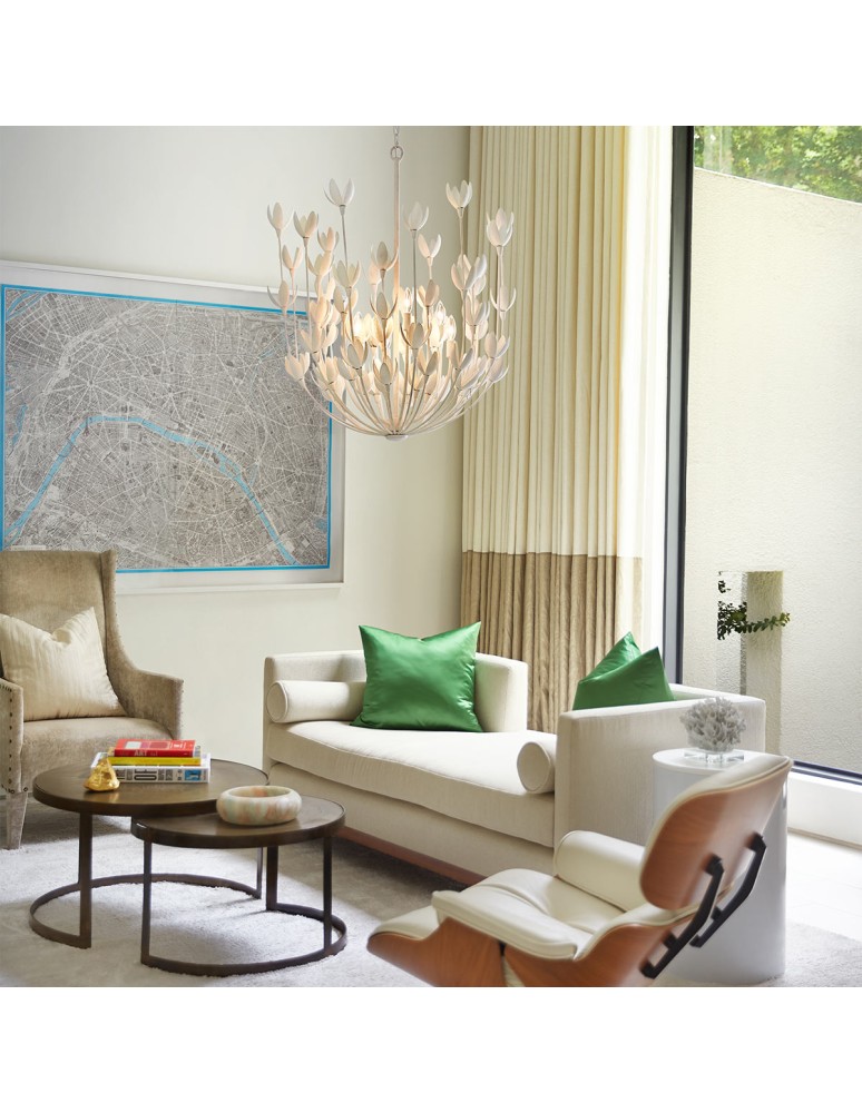 Quintiesse Żyrandol Flora 6 źródeł światła Tynk strukturalny Elstead Lighting QN-FLORA6-WHT