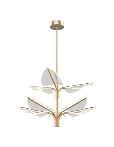 Quintiesse Duża lampa wisząca LED Floriana Naturalny mosiądz Elstead Lighting QN-FLORIANA-8P-L-NBR