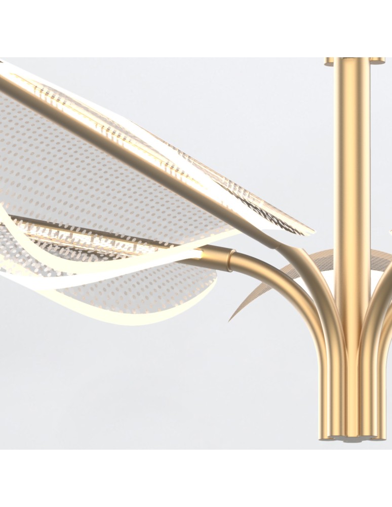 Quintiesse Duża lampa wisząca LED Floriana Naturalny mosiądz Elstead Lighting QN-FLORIANA-8P-L-NBR