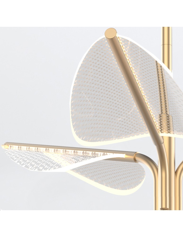 Quintiesse Duża lampa wisząca LED Floriana Naturalny mosiądz Elstead Lighting QN-FLORIANA-8P-L-NBR