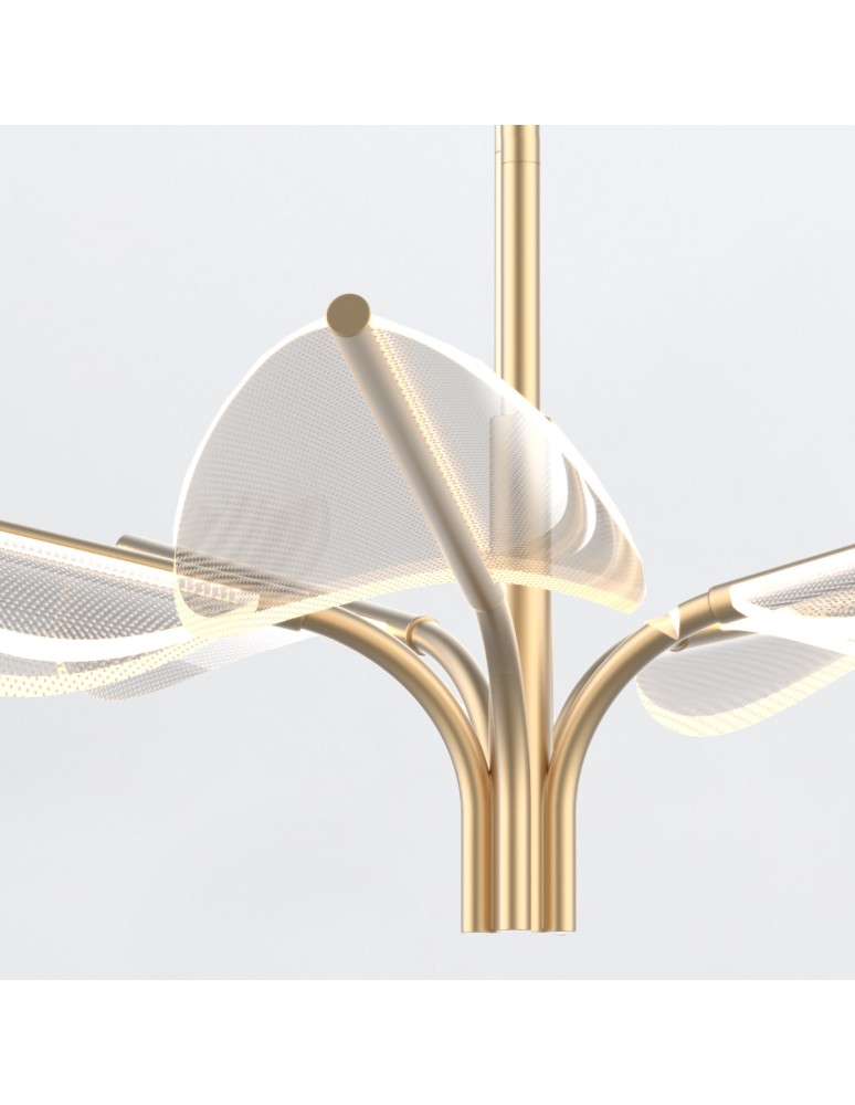 Quintiesse Mała lampa wisząca LED Floriana Naturalny mosiądz Elstead Lighting QN-FLORIANA-P-S-NBR