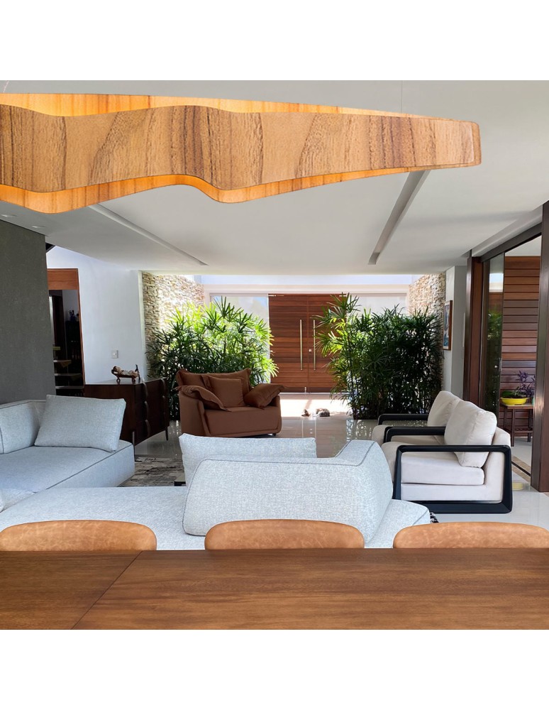 Quintiesse Średnia lampa wyspowa LED Horizon Elstead Lighting QN-HORIZON-LED-LP-100-TEAK