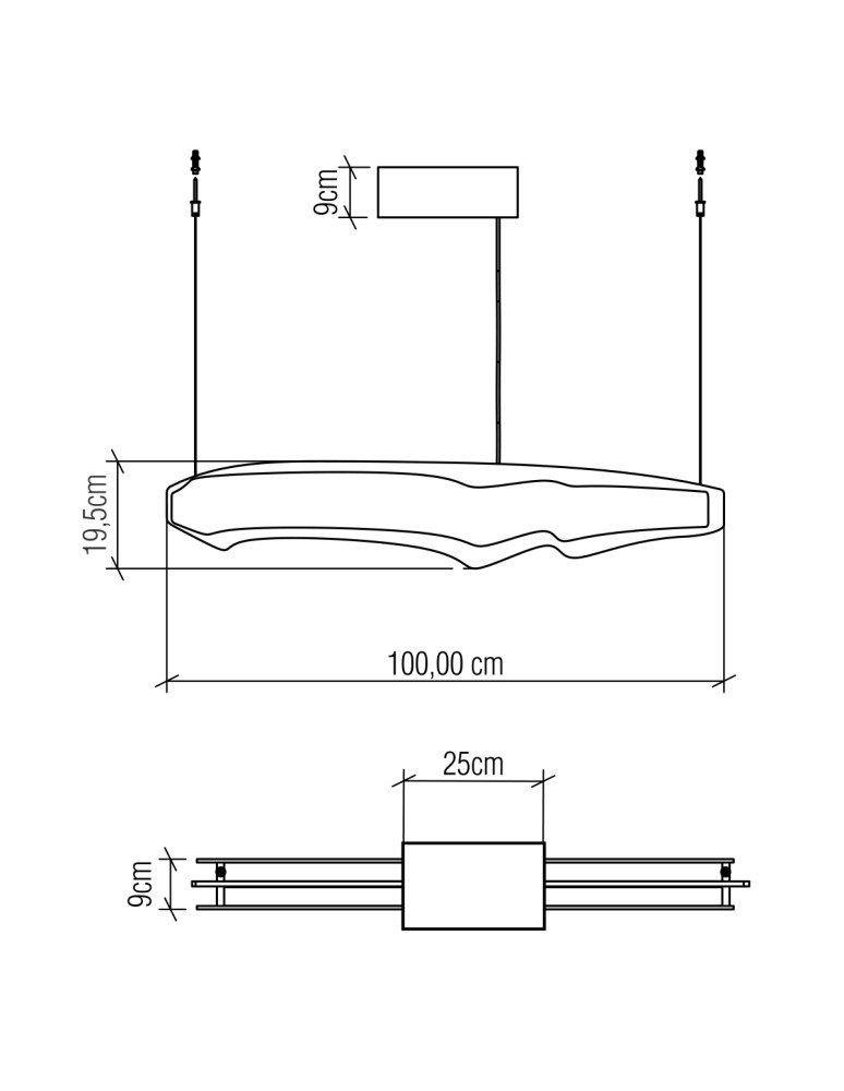 Quintiesse Średnia lampa wyspowa LED Horizon Elstead Lighting QN-HORIZON-LED-LP-100-TEAK