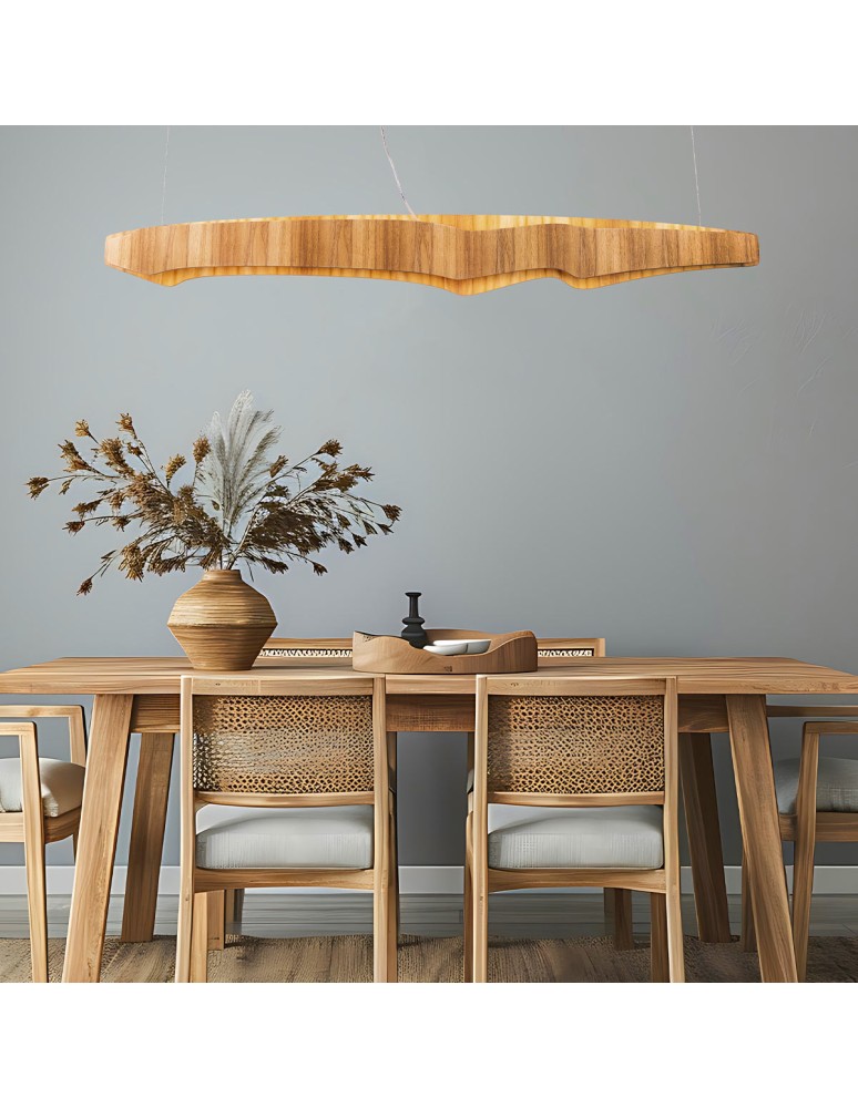 Quintiesse Duża lampa wyspowa LED Horizon Elstead Lighting QN-HORIZON-LED-LP-140-TEAK