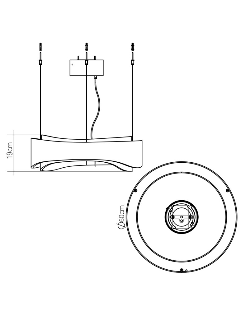 Quintiesse Średnia lampa wisząca LED Horizon Elstead Lighting QN-HORIZON-RING-LED-60-TEAK