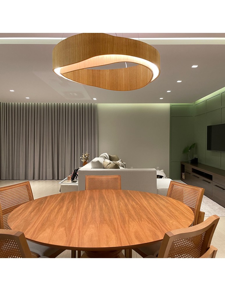Quintiesse Duża lampa wisząca LED Horizon Elstead Lighting QN-HORIZON-RING-LED-80-TEAK