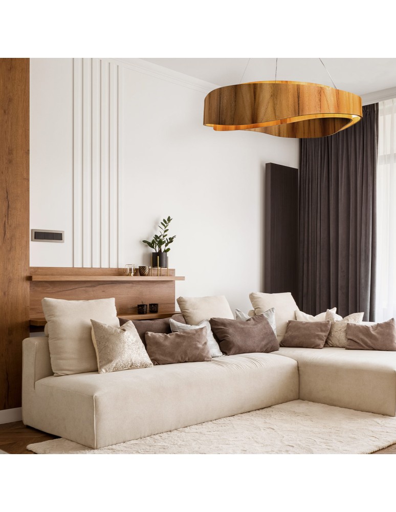 Quintiesse Duża lampa wisząca LED Horizon Elstead Lighting QN-HORIZON-RING-LED-80-TEAK