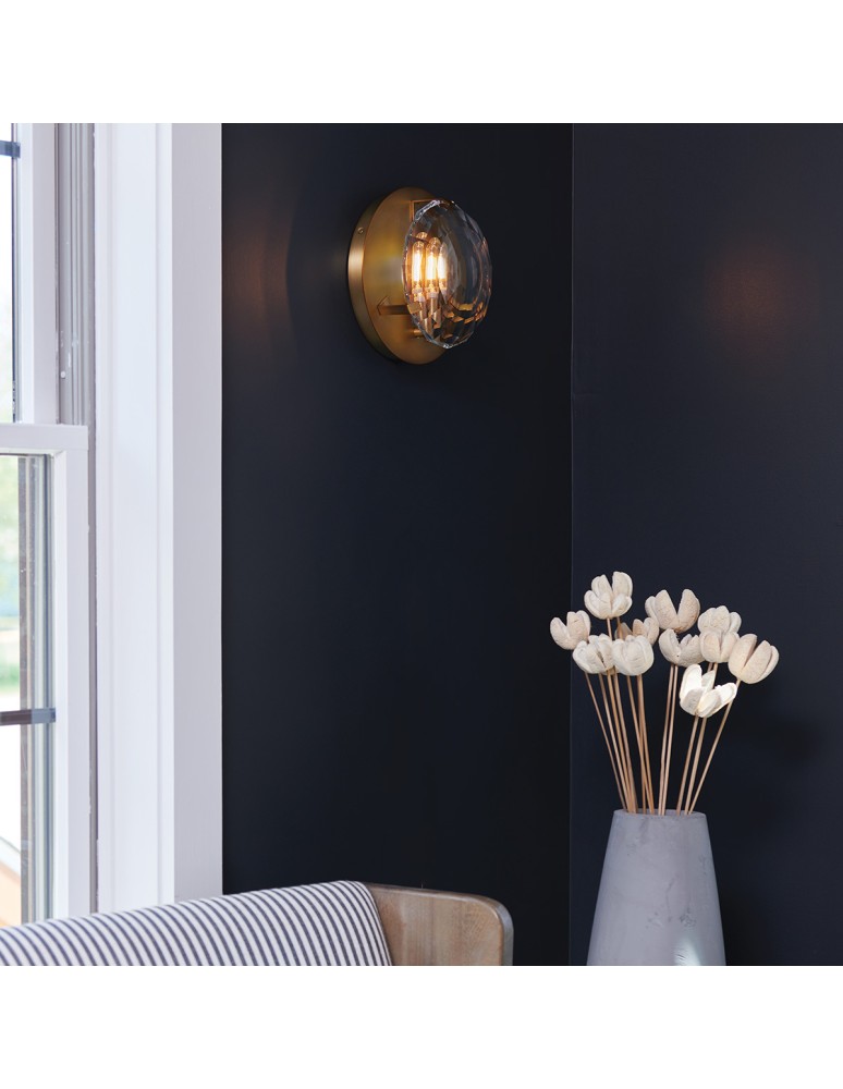 Quintiesse Kinkiet Leo 1 źródło światła Klasyczny mosiądz Elstead Lighting QN-LEO-WB1-HB