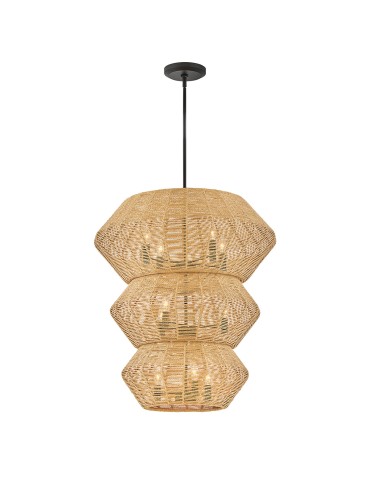 Quintiesse Żyrandol Luca 10 źródeł światła Czarny, karmelowy beż Elstead Lighting QN-LUCA-10P-BK-CAM - product 2