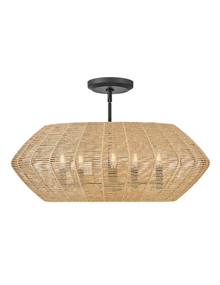 Quintiesse Lampa wisząca Luca 5 źródeł światła Czarny, karmelowy beż Elstead Lighting QN-LUCA-5P-M-BK-CAM