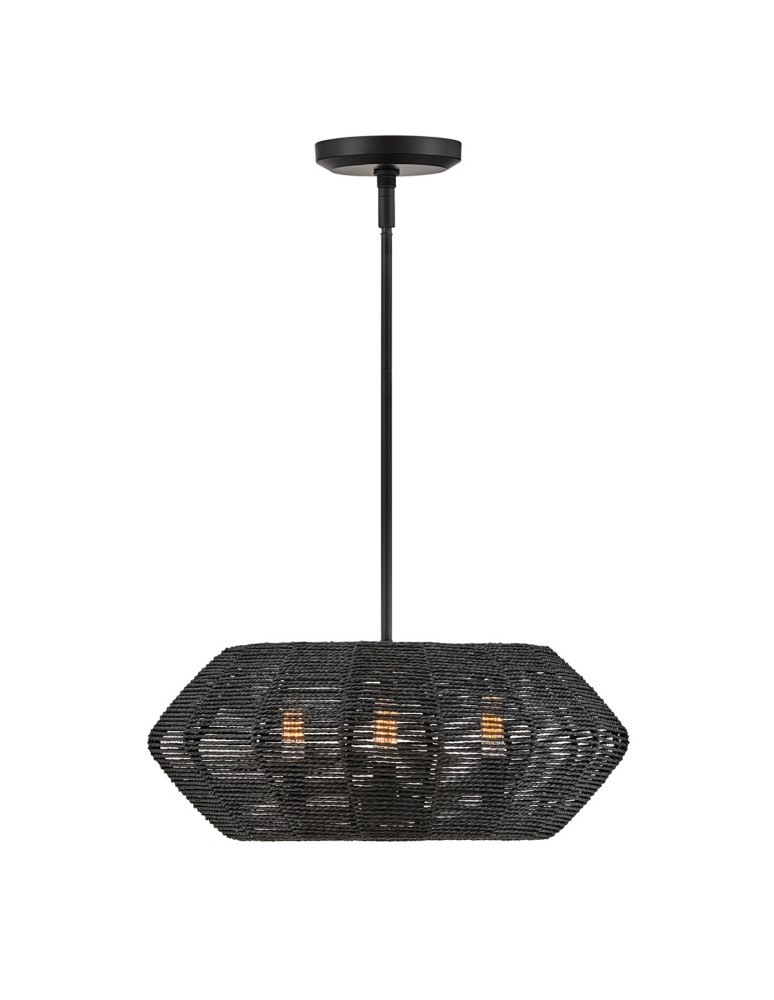 Quintiesse Lampa wisząca Luca 3 źródła światła Czarny Elstead Lighting QN-LUCA-P-S-BK-BK