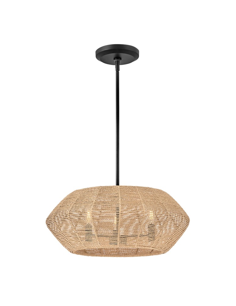 Quintiesse Lampa wisząca Luca 3 źródła światła Czarny, karmelowy beż Elstead Lighting QN-LUCA-P-S-BK-CAM