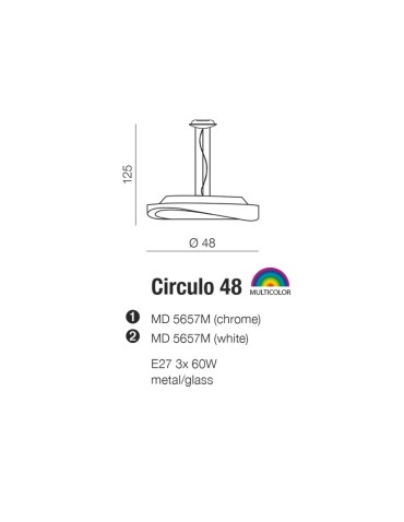 Azzardo CIRCULO 48 WHITE 3xE27 Wisząca Biały AZ0987 - produkt 2
