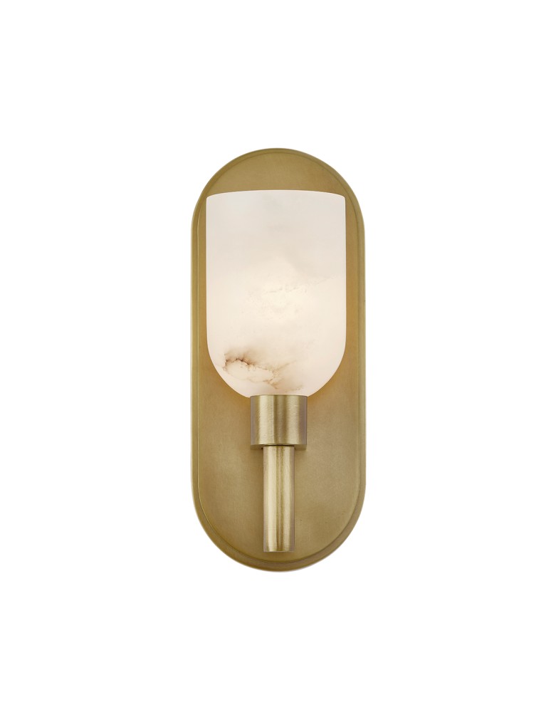 Quintiesse Kinkiet Lucian 1 źródło światła Vintage mosiądz Elstead Lighting QN-LUCIAN1-VBS-AR