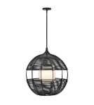 Quintiesse Średnia lampa wisząca Maddox 1 źródło światła Czarny Łazienkowa lub Zewnętrzna IP44 Elstead Lighting QN-MADD