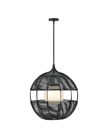 Quintiesse Średnia lampa wisząca Maddox 1 źródło światła Czarny Łazienkowa lub Zewnętrzna IP44 Elstead Lighting QN-MADD