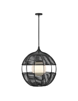 Quintiesse Średnia lampa wisząca Maddox 1 źródło światła Czarny Łazienkowa lub Zewnętrzna IP44 Elstead Lighting QN-MADD
