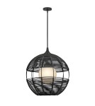 Quintiesse Średnia lampa wisząca Maddox 1 źródło światła Czarny Łazienkowa lub Zewnętrzna IP44 Elstead Lighting QN-MADD