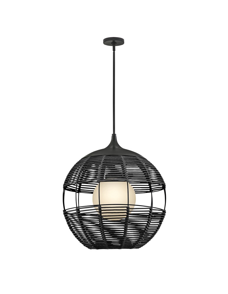 Quintiesse Średnia lampa wisząca Maddox 1 źródło światła Czarny Łazienkowa lub Zewnętrzna IP44 Elstead Lighting QN-MADD