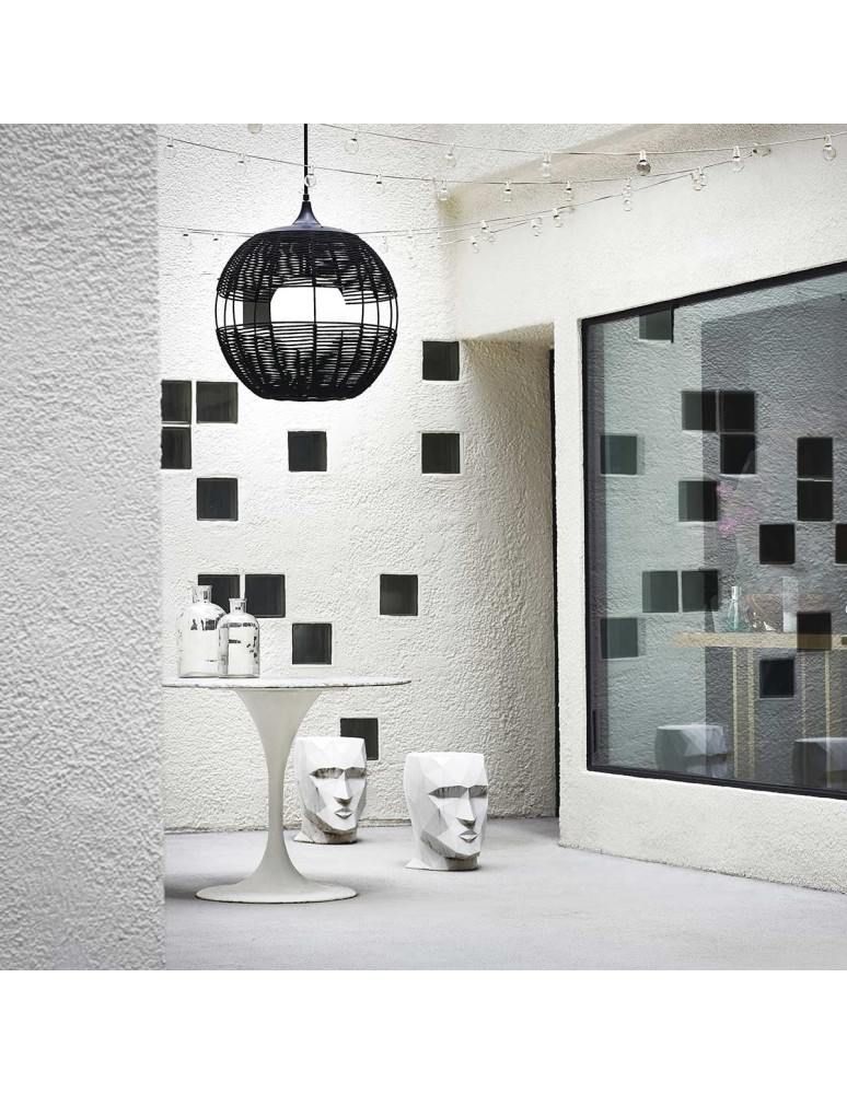 Quintiesse Średnia lampa wisząca Maddox 1 źródło światła Czarny Łazienkowa lub Zewnętrzna IP44 Elstead Lighting QN-MADD