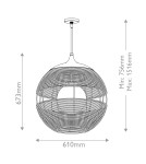 Quintiesse Średnia lampa wisząca Maddox 1 źródło światła Czarny Łazienkowa lub Zewnętrzna IP44 Elstead Lighting QN-MADD