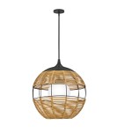 Quintiesse Średnia lampa wisząca Maddox 1 źródło światła Czarny, karmelowy beż Łazienkowa lub Zewnętrzna IP44 Elstead 