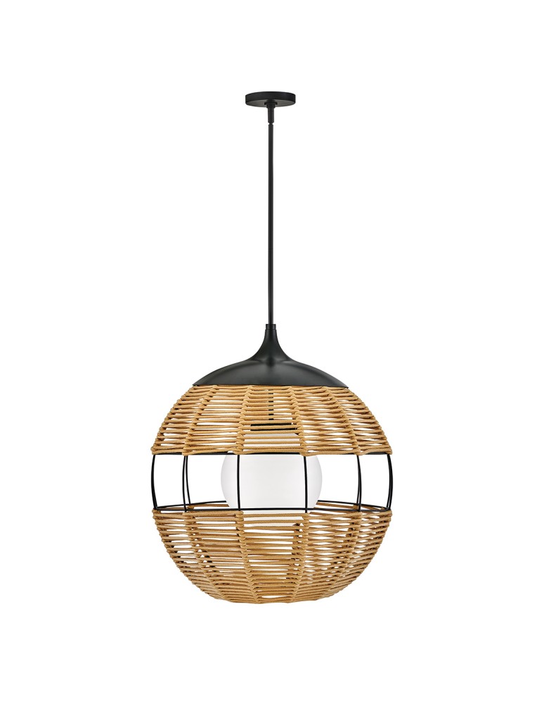 Quintiesse Średnia lampa wisząca Maddox 1 źródło światła Czarny, karmelowy beż Łazienkowa lub Zewnętrzna IP44 Elstead 