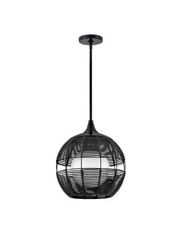 Quintiesse Mała lampa wisząca Maddox 1 źródło światła Czarny Łazienkowa lub Zewnętrzna IP44 Elstead Lighting QN-MADDOX-