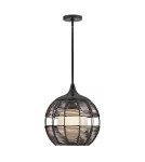 Quintiesse Mała lampa wisząca Maddox 1 źródło światła Czarny Łazienkowa lub Zewnętrzna IP44 Elstead Lighting QN-MADDOX-