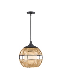 Quintiesse Mała lampa wisząca Maddox 1 źródło światła Czarny, karmelowy beż Łazienkowa lub Zewnętrzna IP44 Elstead Lig - produkt 2