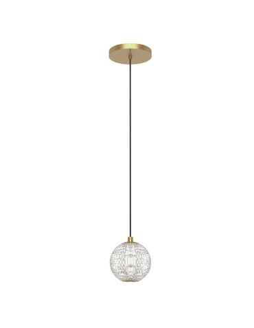 Quintiesse Mała lampa wisząca LED Marni Naturalny mosiądz Elstead Lighting QN-MARNI-1P-NBR