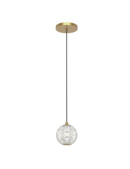 Quintiesse Mała lampa wisząca LED Marni Naturalny mosiądz Elstead Lighting QN-MARNI-1P-NBR