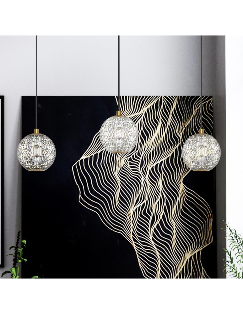Quintiesse Mała lampa wisząca LED Marni Naturalny mosiądz Elstead Lighting QN-MARNI-1P-NBR