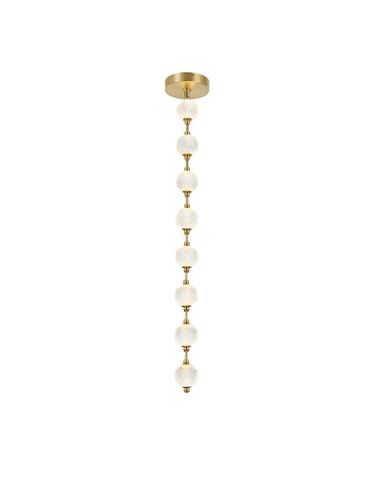 Quintiesse Lampa wisząca LED Marni Naturalny mosiądz Elstead Lighting QN-MARNI-8P-148-NBR