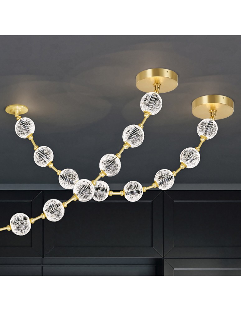 Quintiesse Lampa wisząca LED Marni Naturalny mosiądz Elstead Lighting QN-MARNI-8P-148-NBR