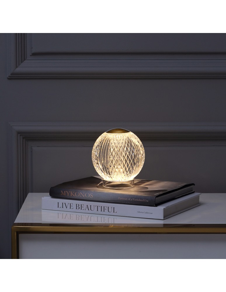 Quintiesse Mała lampa stołowa LED Marni Naturalny mosiądz Elstead Lighting QN-MARNI-TL-S-NBR