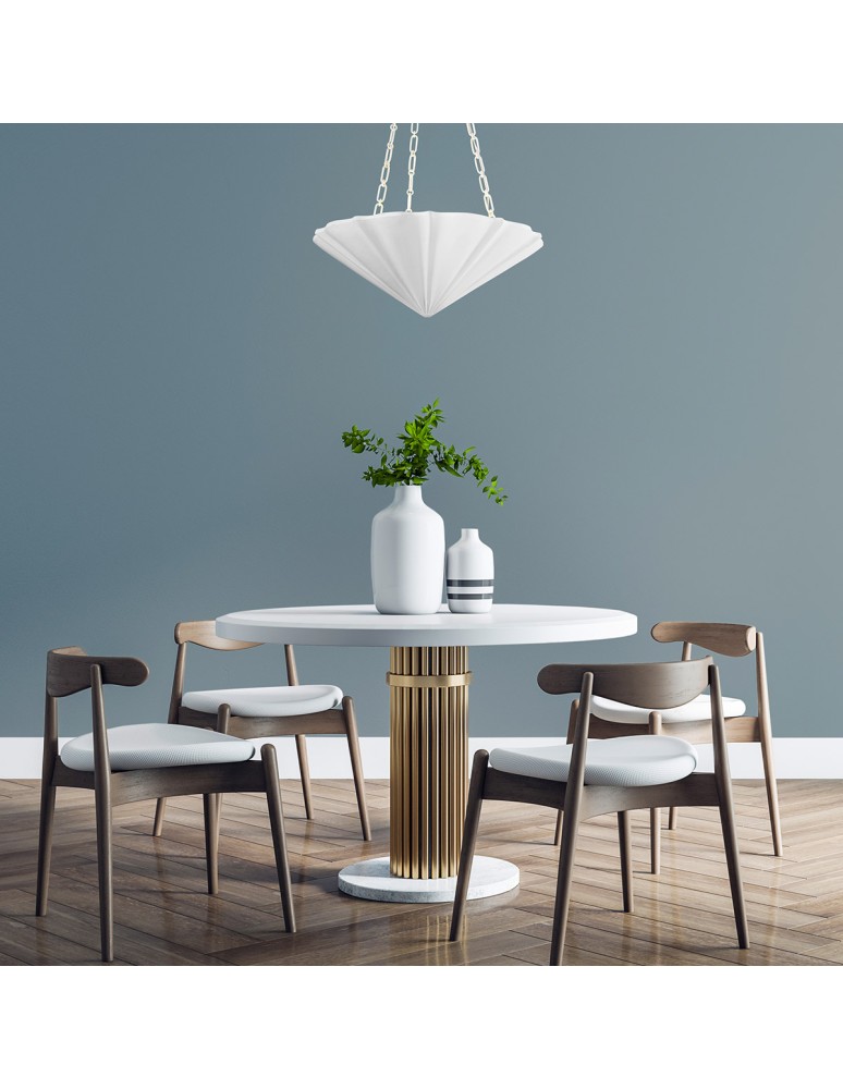 Quintiesse Lampa wisząca Martine 3 źródła światła Antyczna biel Elstead Lighting QN-MARTINE-P-WHT