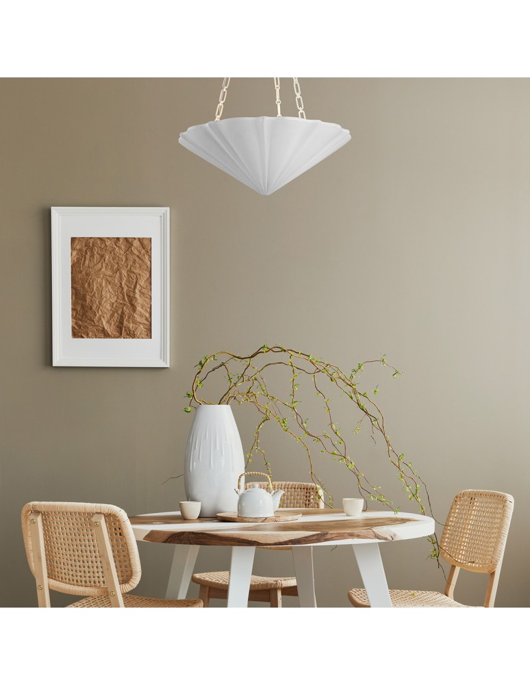 Quintiesse Lampa wisząca Martine 3 źródła światła Antyczna biel Elstead Lighting QN-MARTINE-P-WHT